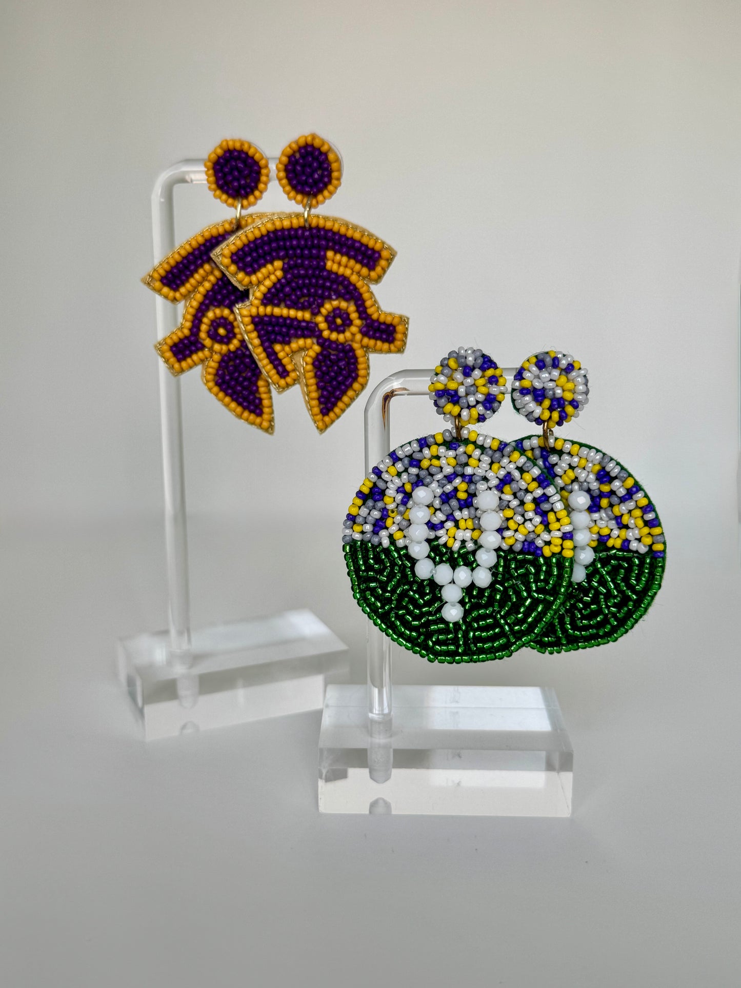 Beaded Football Earrings