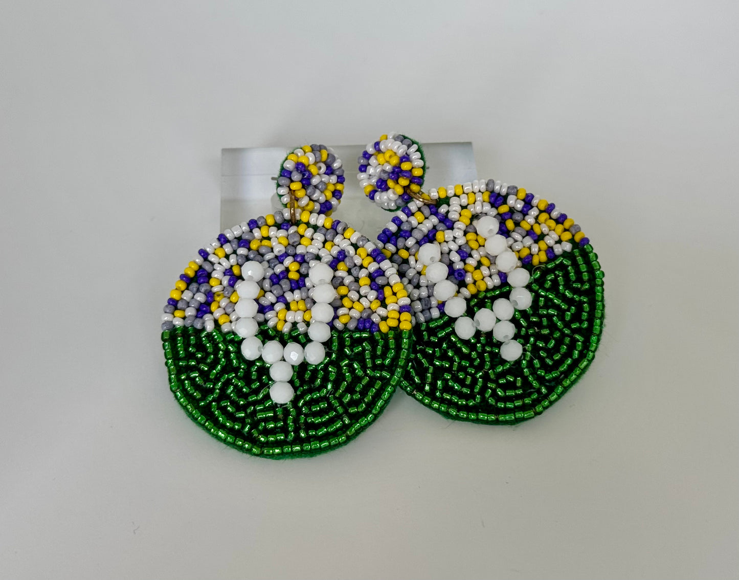 Beaded Football Earrings