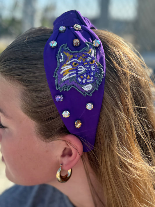 Beaded Bobcat Headband