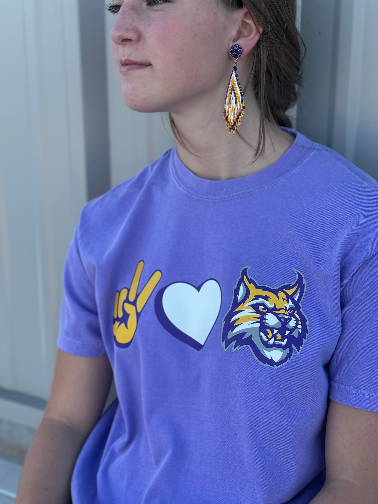 Peace Love Bobcats Oversized Tee