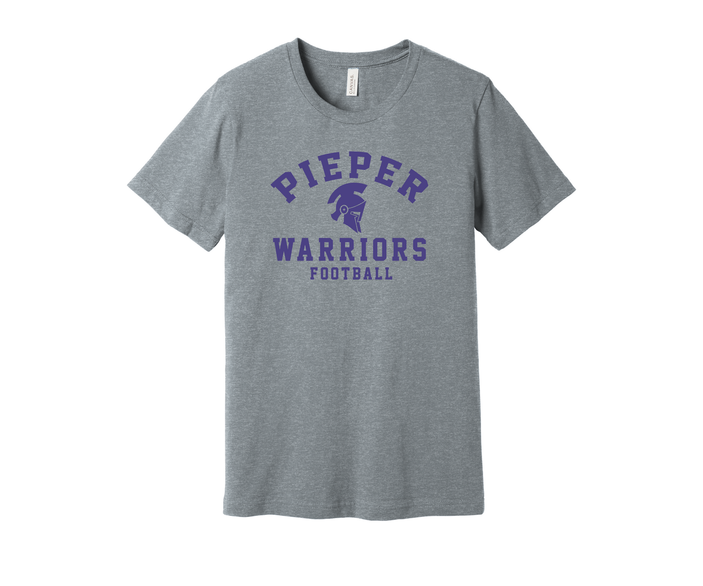 Athletic Grey Pieper Warriors Football T-shirt