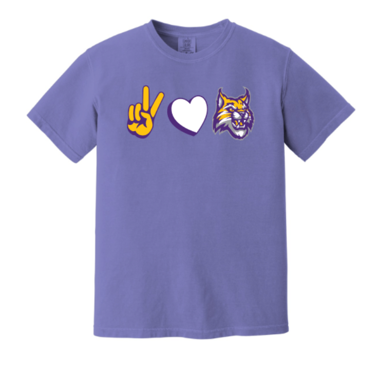 Peace Love Bobcats Oversized Tee