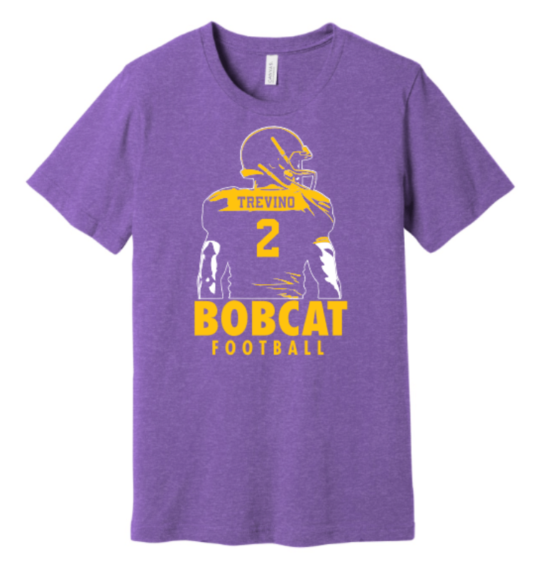 Custom Bobcat Football Tee