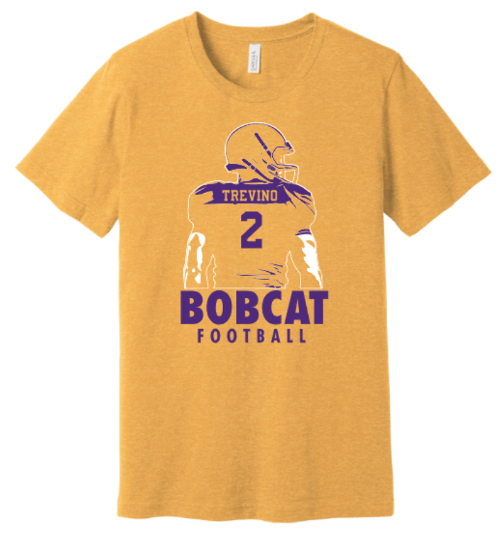 Custom Bobcat Football Tee