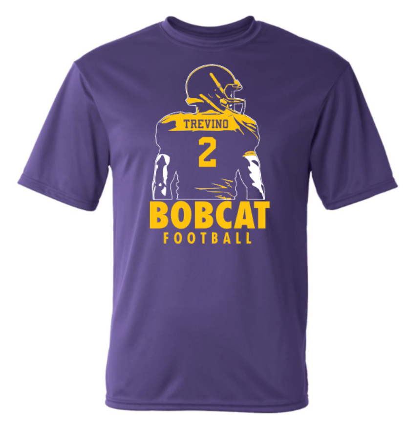 Custom Bobcat Football Tee