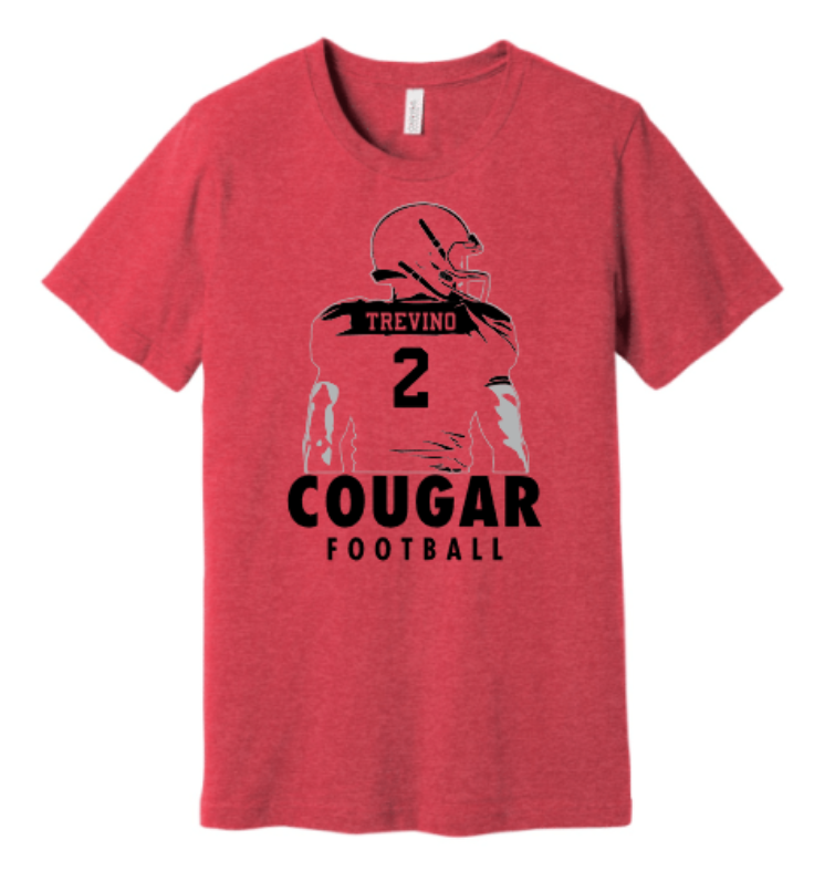 Custom Cougar Football Tee