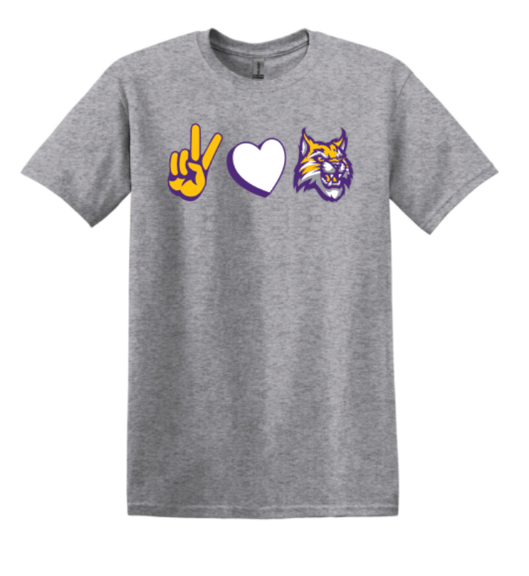 Peace Love Bobcats Tee