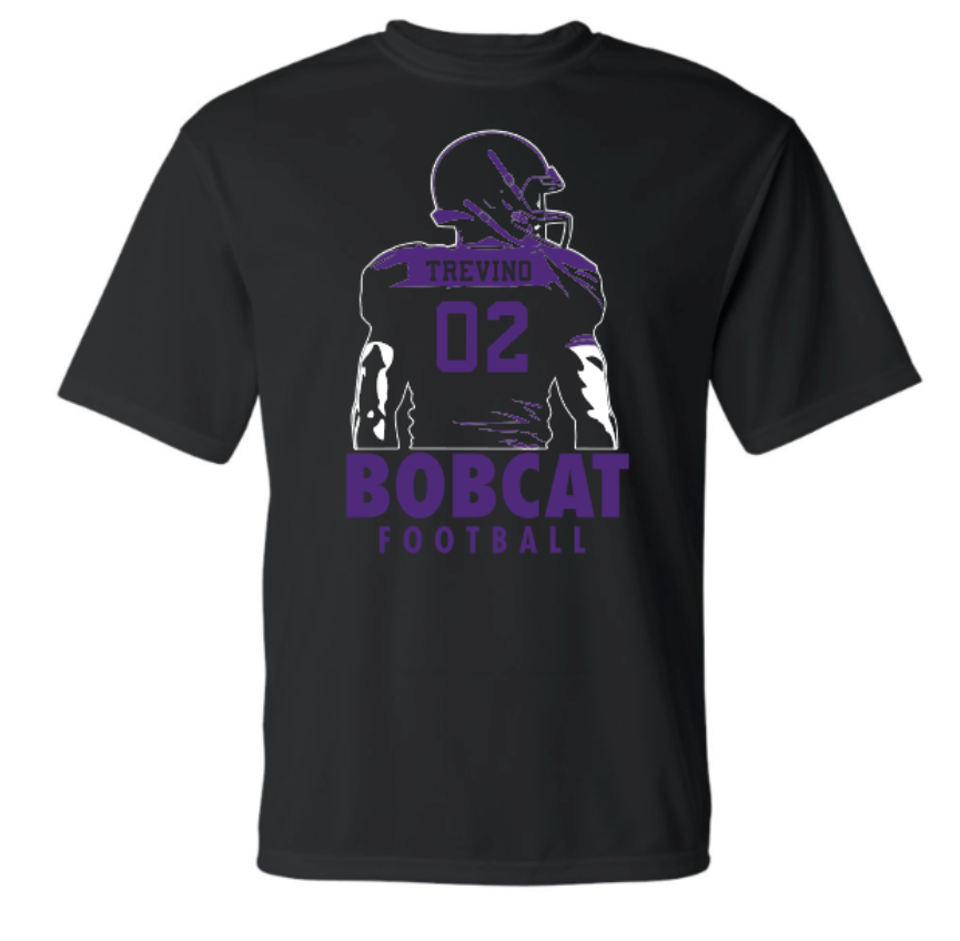 Custom Bobcat Football Tee