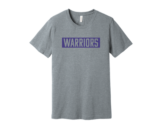 Athletic Grey Purple Block Warriors T-shirt