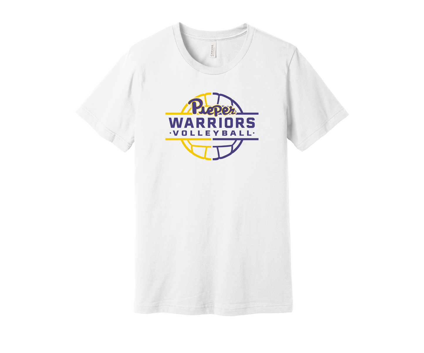 White Pieper Warriors Volleyball T-shirt